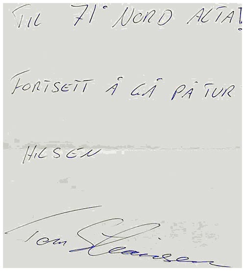 En hilsen til klubben fra Tom Stiansen